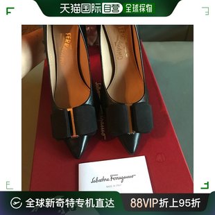 601437潮流时尚 香港直邮ferragamo菲拉格慕女士黑色蝴蝶结高跟鞋