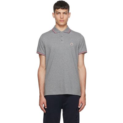 潮奢 Moncler 盟可睐 男士 灰色 Polo 衫 H20918A7030084556