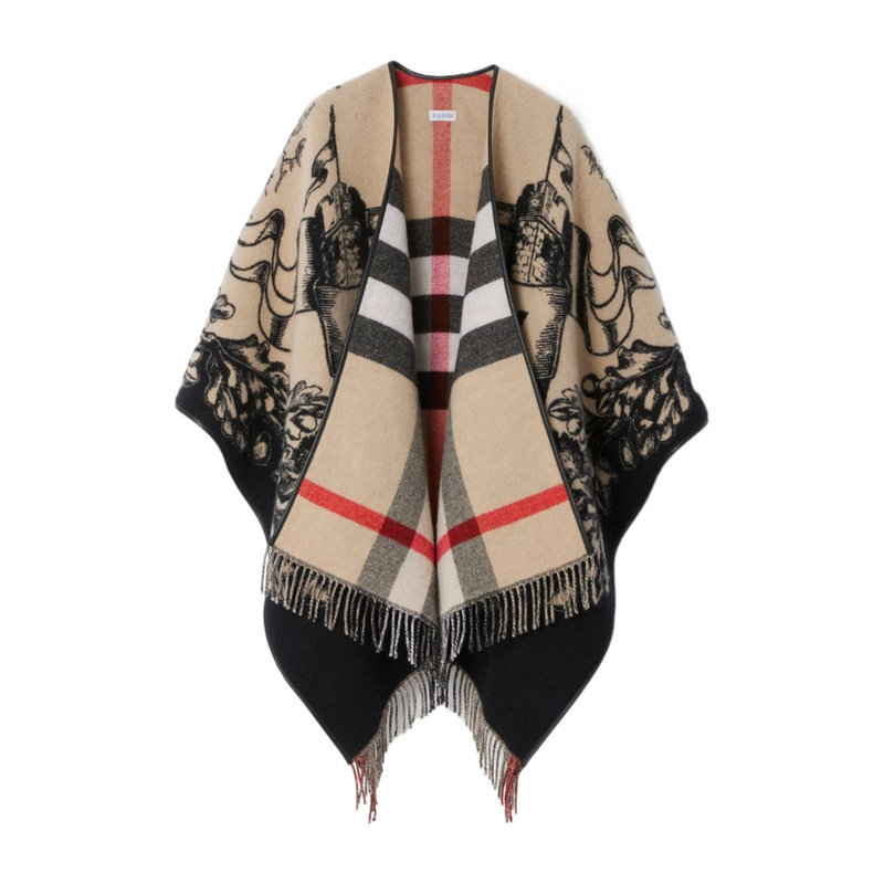 BURBERRY 女士西服 80748751 CO 黑色 EKD 羊毛斗篷
