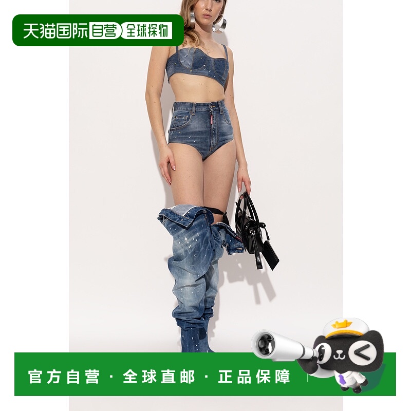 香港直邮Dsquared2 二次方 女士 牛仔布鞋跟靴子 BOW009110100001