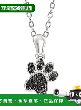 自营ross-simonsRoss Simons纯银黑色钻石饰爪纹吊坠项链-18英寸