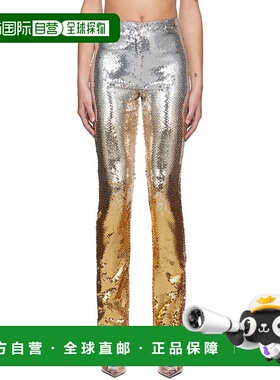 1h可退 香港直邮潮奢 Rabanne 女士 银色 & 金色亮片长裤 23SCPA2