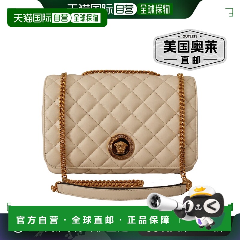 自营Versace Nappa 皮革美杜莎单肩包女士包 - 白色 美国奥莱直发