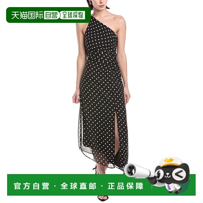 自营RACHEL Rachel Roy Hope One-Shoulder Midi Dress - black