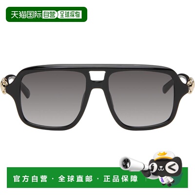 香港直邮潮奢 Gucci 古驰 女士 黑色 Navigator Frame 太阳镜 GG2