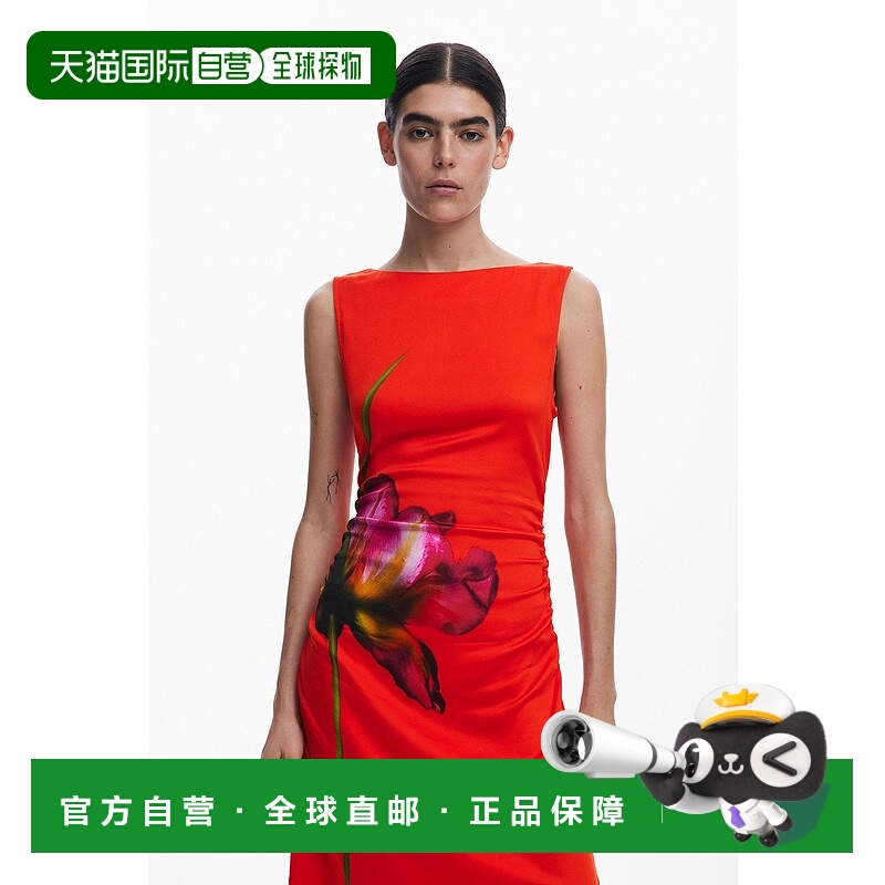 日本直邮Desigual Orchid Flower 不对称礼服 用于婚礼二次会等正