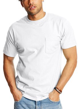 Hanes|Beefy-T 男女通用口袋 T 恤，2 件装