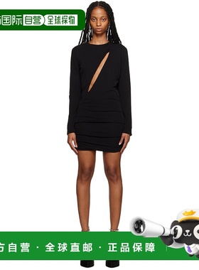 1h可退 香港直邮潮奢 versace 范思哲 女士 黑色 Slashed 连衣裙