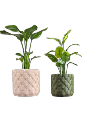 jonathan ySyrie 现代波西米亚室内海浪环保 3D 印花花盆带排水 -