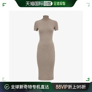 Dove FZDB 芬迪 香港直邮潮奢 女士 灰色粘胶纤维连衣裙 Fendi