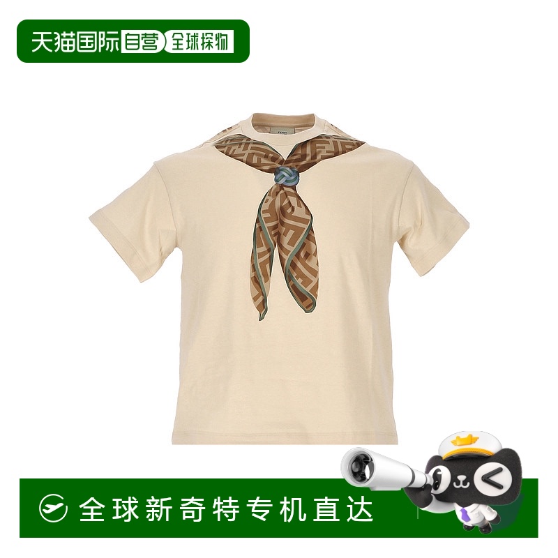 香港直邮FENDI男童T恤 JUI1807AJF1P2N SS2025花色短袖T恤