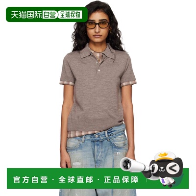 香港直邮Acne Studios 艾克妮 女士 棕色 Layered Wool Knit Polo