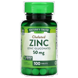 香港直发Nature'S Truth螯合锌片剂易消化健康100片50mg补充剂