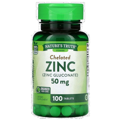 香港直发Nature'S Truth螯合锌片剂易消化健康100片50mg补充剂
