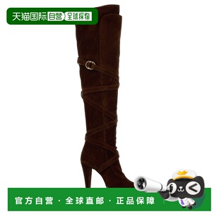 Laurent 精饰过膝绒面革靴子 圣罗兰 Janis 女士 香港直邮Saint