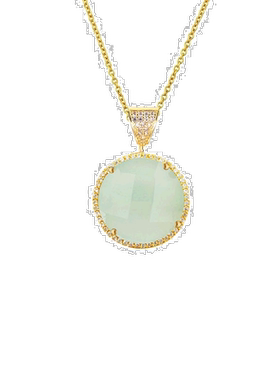 自营liv oliver18k 金海绿玉髓圆盘吊式项链 - 金 美国奥莱直发