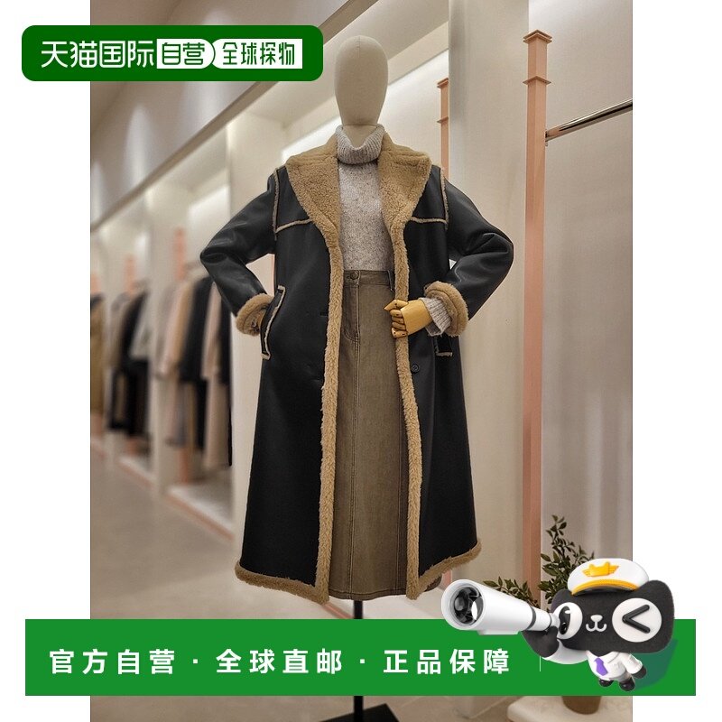 韩国直邮[ITMICHAA] 女款 羊羔皮材质 长款 大衣外衣 (ITOCFHC120