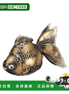 日本直邮九谷烧5号金鱼 黑色 装饰物护身符流行礼物结婚礼物/祝贺