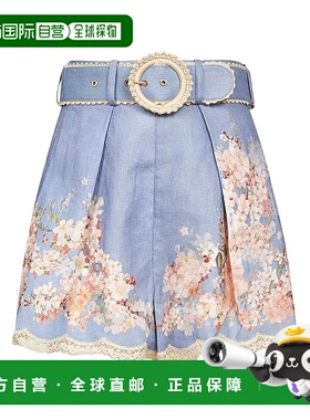 1h可退 香港直邮潮奢 ZIMMERMANN 女士 Clear 蓝色短裤 3558ASS25