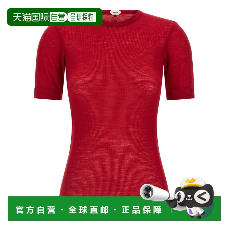 香港直邮VERSACE 女士T恤 10245061A175481RB30 SS2026 红色短袖