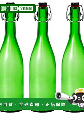 【日本直邮】Aderia阿德利亚SwingTop盖玻璃水瓶720ml绿色3个日本