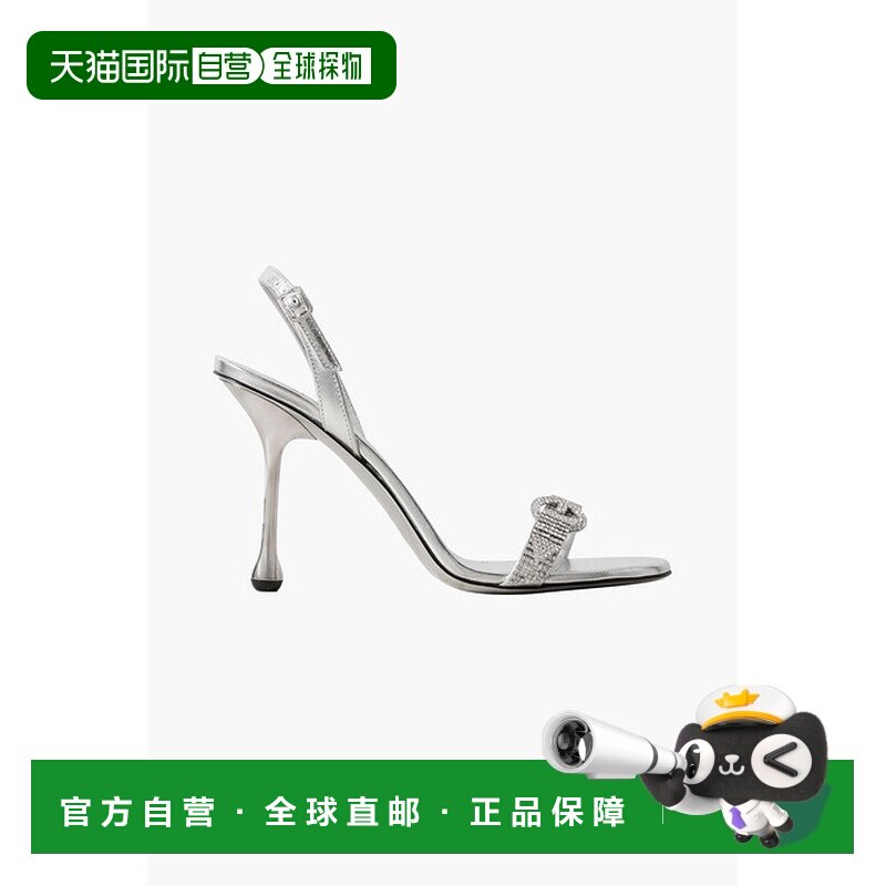 香港直邮Jimmy Choo 周仰杰 女士 Tabatha 95 水晶装饰金属感皮质