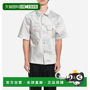 1h可退 香港直邮Casablanca 男士 短袖缎面按扣衬衫 MS25SH16901G