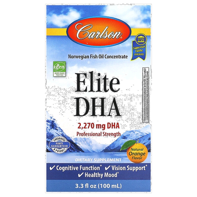 香港直发Carlson labs精华DHA浓缩鱼油帮助视力健康均衡100ml