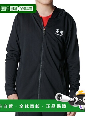 日本直邮安德玛UA TECH 青少年全拉链连帽衫多功能JR6001341-001