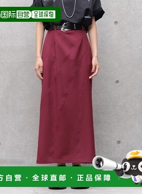 1h可退 日本直邮PAGEBOY 女装 美腿条纹窄裙 家用机洗设计 571060