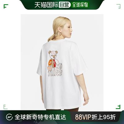 韩国直邮NIKE 女士运动T恤W NSW SS OS TEE BEAR T100 - WHITE FQ6