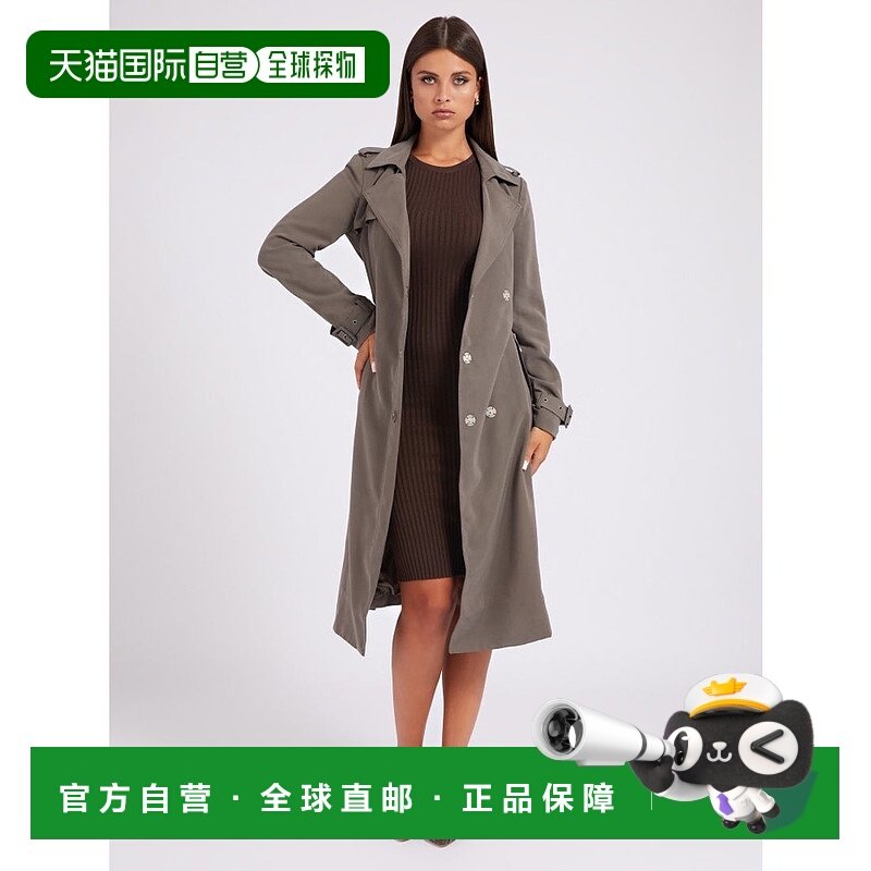 日本直邮Guess 粘胶混纺束腰风衣 GU1432EW27010 风衣