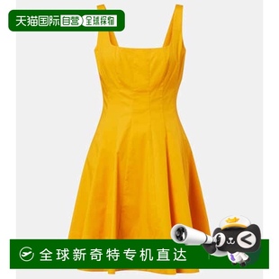 棉府绸迷你连衣裙 1h可退 Wells 香港直邮Staud yellow黄色 女士