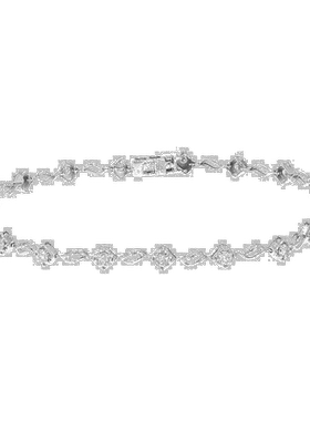 自营 vir jewels1 克拉 10K 白金经典钻石手链 7 英寸 - 白色 美