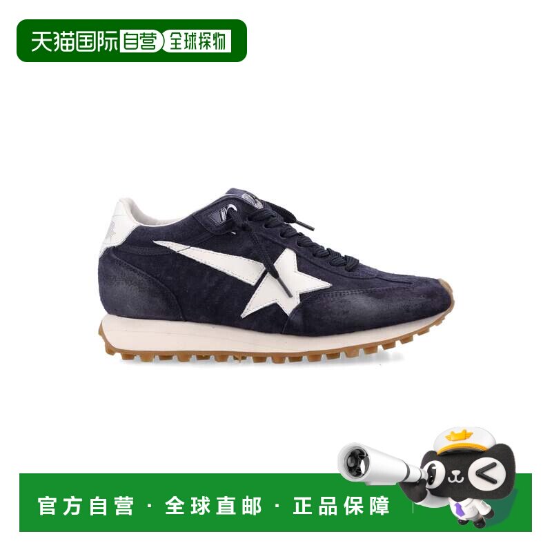 自营golden goose低顶麂皮运动鞋，白色星星装饰-黑色 美国奥莱直