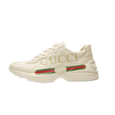 GUCCI古驰 Rhyton logo标 低帮 老爹鞋 男款 象牙白