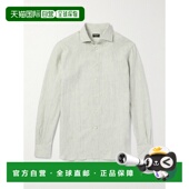 条纹亚麻衬衫 香港直邮1h可退 UDX27A7SR 男士 Oasi zegna 杰尼亚