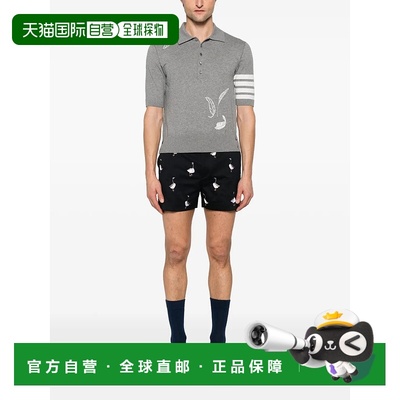 美国直邮THOM BROWNE - Men Feather Jersey Intasia Ss Polo针织