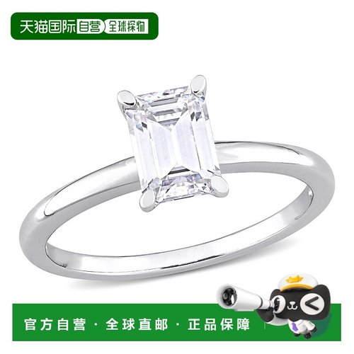 自营 Mimi & Max 1 克拉 DEW 八角形莫桑石单石订婚戒指 925 纯银