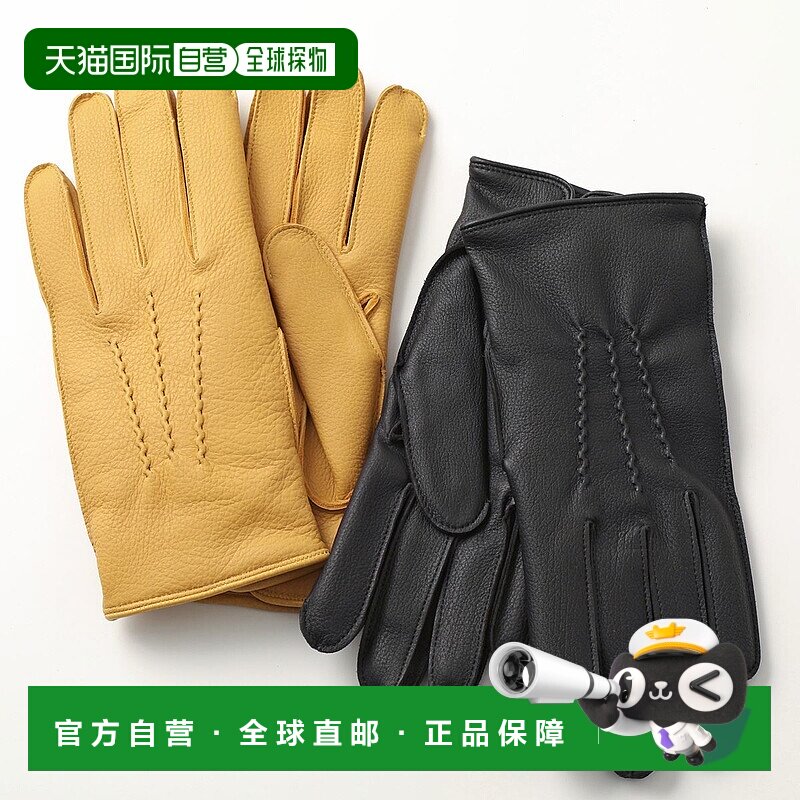 日本直邮DENTS Eton 15-1011 男士鹿皮手套 羊绒针织衬里传统系列