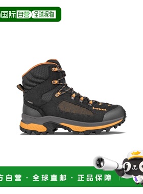 自营欧洲直邮Lowa Corvara男士黑色/橙色皮革防水中帮徒步鞋