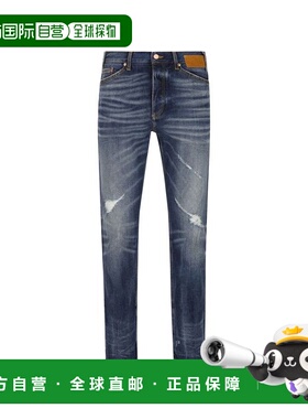 自营Palm Angels Cotton Straight-Leg Men's Jeans - blue 美国