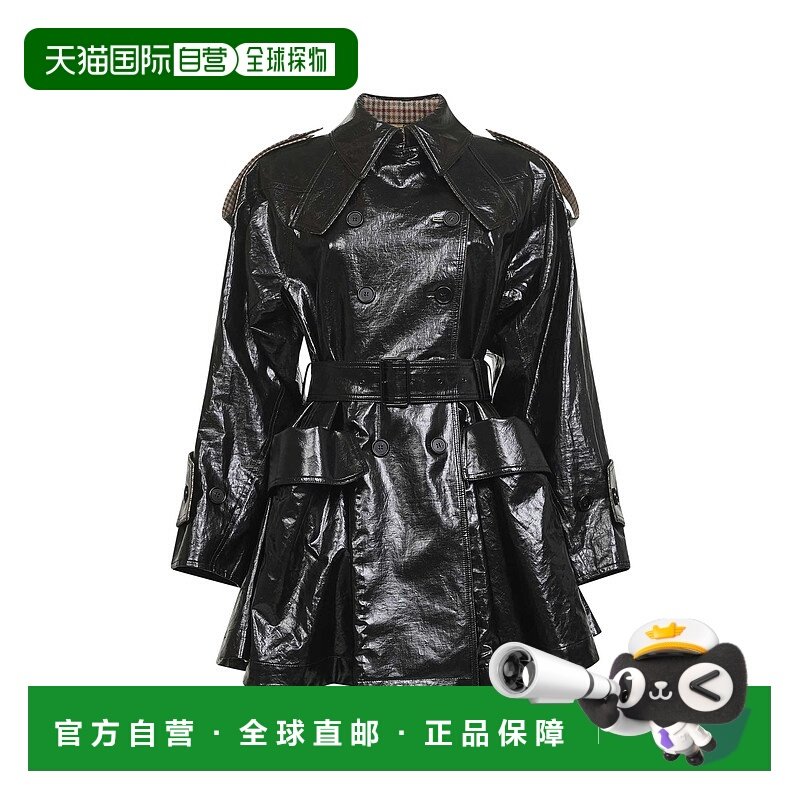 欧洲直邮chloe 女士 大衣短款外套腰带格纹西装