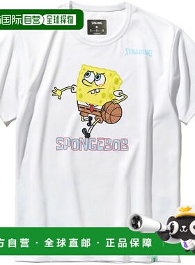 日本直邮斯伯丁青少年T恤海绵宝宝运球篮球T恤 JR (SJT25062S-200