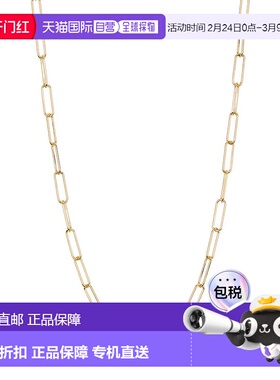 自营 Adornia 回形针链项链首饰 14k 金纯银 美国奥莱直发