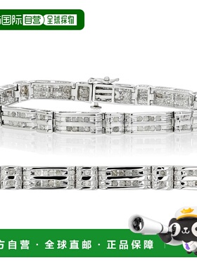 自营 vir jewels1.50 克拉男士钻石手链 0.925 纯银镀铑 8 英寸 9