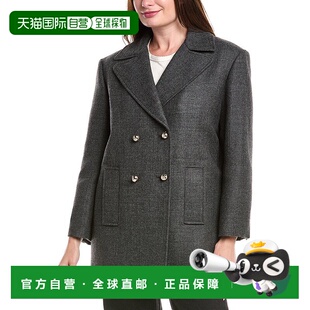 自营 sandro桑德罗羊毛大衣-灰色 美国奥莱直发女装