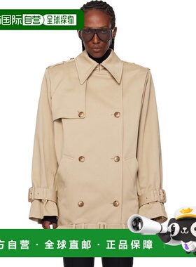 1h可退 香港直邮Mugler 穆勒 女士 驼色 Dropped 风衣 26P1MA0203