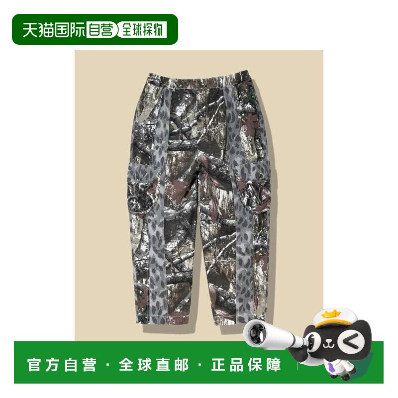 日本直邮日潮 go slow caravan迷彩×豹纹拼接工装裤男北面户外