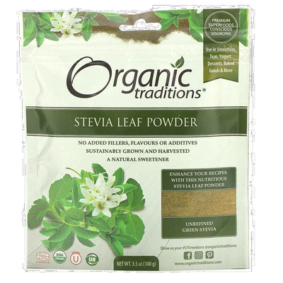 香港直发Organic Traditions甜味剂甜味剂甜叶菊叶粉未精制100g